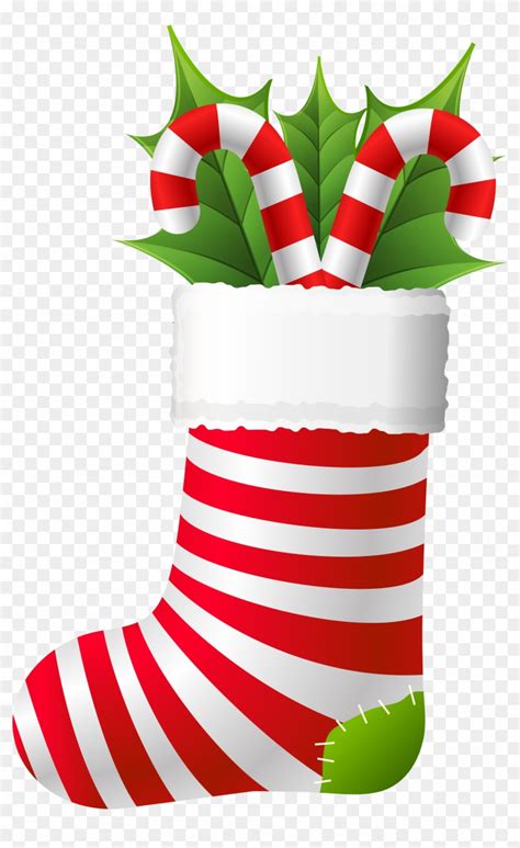 Christmas Stocking With Candy Canes Png Clip Art - Christmas Socks Clipart Png, Transparent Png ...