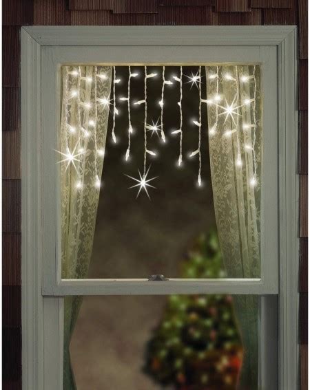 Twinkle Window Icicle Lights- 3 Feet (0.91 m)- 50 Clear Incandescent ...