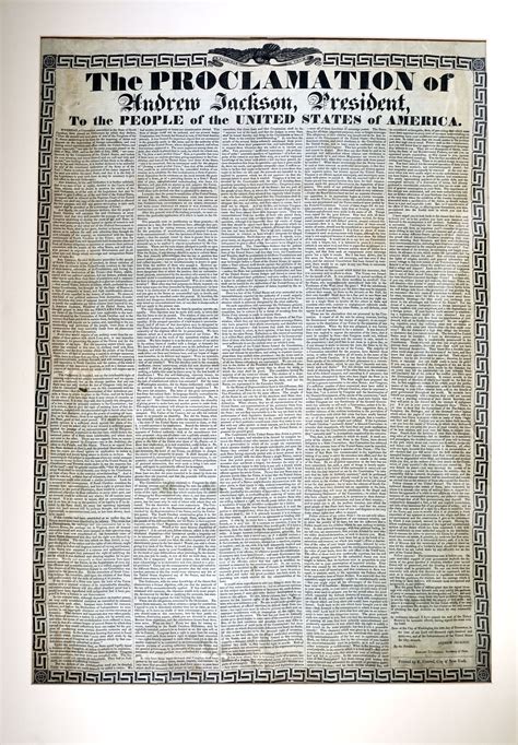 THE PROCLAMATION OF ANDREW JACKSON, PRESIDENT, TO THE PEOPLE OF THE ...