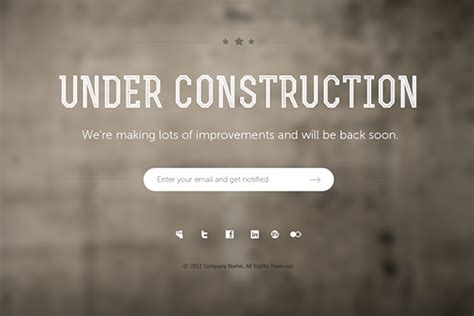 7 Under Construction Page Templates | Creative Landing Page Templates ~ Creative Market