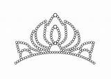 Crown Coloring Tiara Princess Drawing Printable Pretty Colouring Adult  sketch template