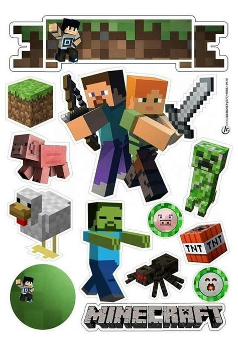 Minecraft Party Free Printable Cake Toppers. #minecraft #cake #toppers ...