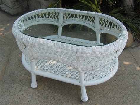 Wicker Coffee Table - White – Kimco for the Home