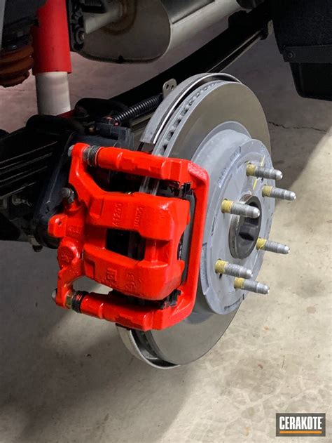 Refinished Chevy Brake Calipers featuring Stoplight Red | Cerakote