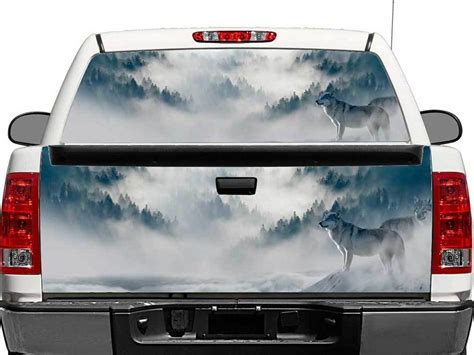 Wolf in Mountains Rear Window OR tailgate Decal Sticker Pick-up Truck SUV Car