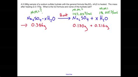 Unknown Hydrate Determination: Chemistry Sample Problem - YouTube