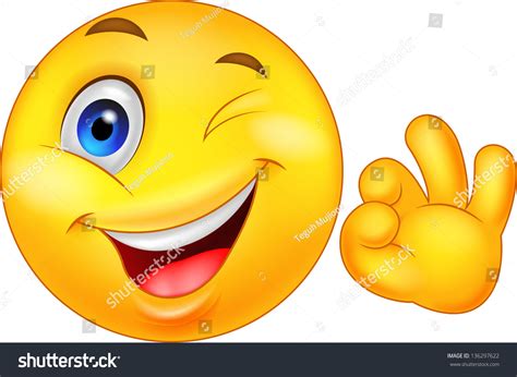 Emoticon Smiley con segno ok: immagine vettoriale stock (royalty free ...