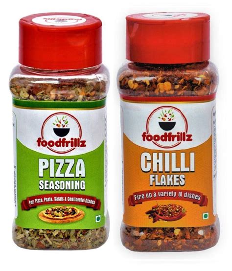 foodfrillz pizza seasoning and chilli flakes 125 gm Pack of 2: Buy ...