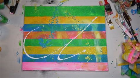 Abstract Painting with Masking Tape 10 (the whole process) - YouTube