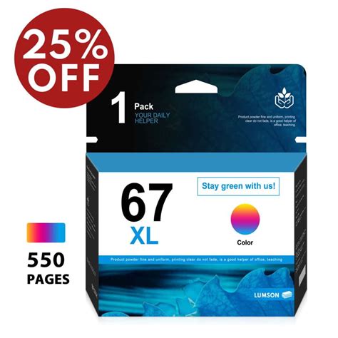 67XL 1 Tri-Color Ink Cartridge Replacement for HP DeskJet 2700 2700e Printer - Walmart.com