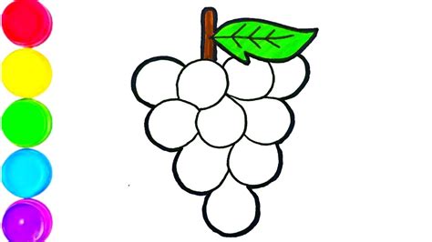 How to draw Grapes easy step by step || Grapes drawing easy || Grapes drawing for begginers ...