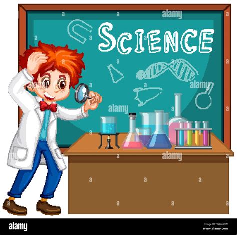 Student in science classroom working with tools illustration Stock Vector Image & Art - Alamy