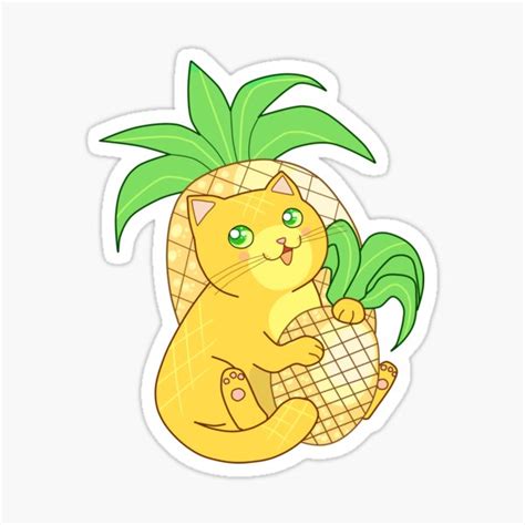 "Pineapple Cat" Sticker for Sale by keterok | Redbubble