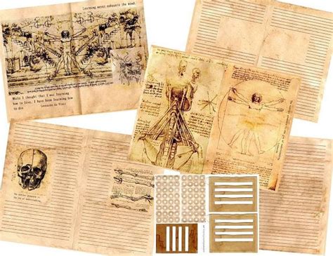 Leonardo Da Vinci Diary Junk Journal Pages Seven PDF | Etsy | Junk journal, Journal pages, Art kit