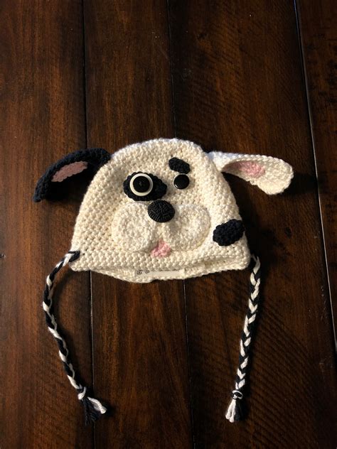 Crocheted puppy hat | Crochet baby hats free pattern, Baby hat free ...