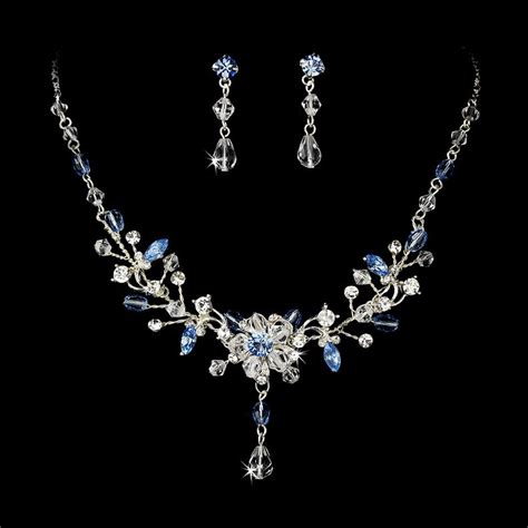 Blue Crystal Wedding Tiara and Jewelry Set | Conjuntos de joias de noiva, Acessórios femininos ...