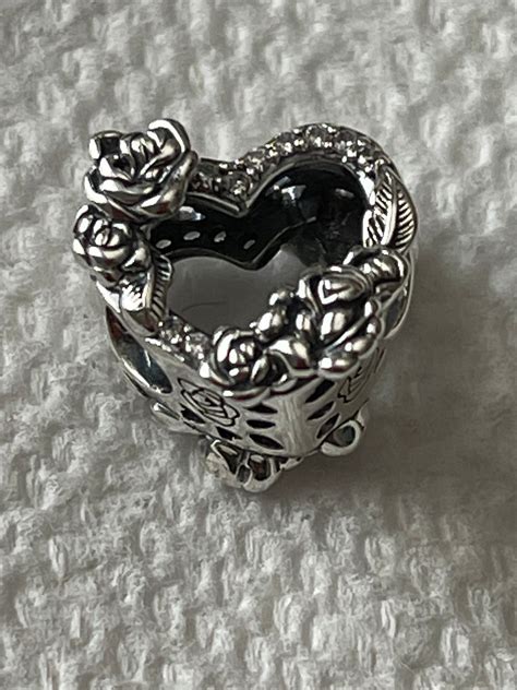 Pandora Charms Open Heart and Rose Charm Flower Charm | Etsy