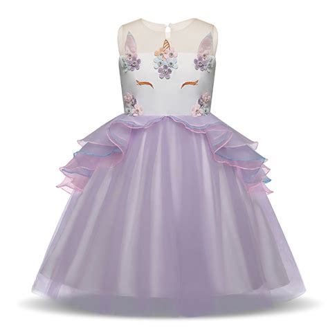 Unicorn Costume Princess Dress Tulle Flower Pageant Party Dresses for Halloween - Walmart.com