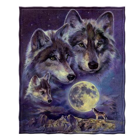 Dawhud Direct Wolf Moon Call Super Soft Plush Fleece Throw Blanket - Walmart.com - Walmart.com