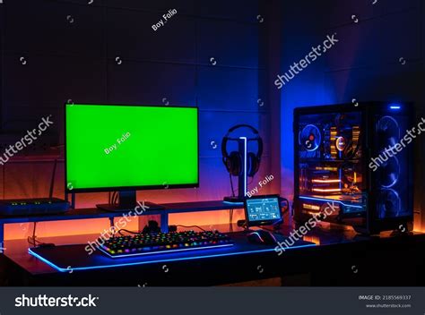 Highend Computing Gaming Set Monitor Green Stock Photo 2185569337 | Shutterstock