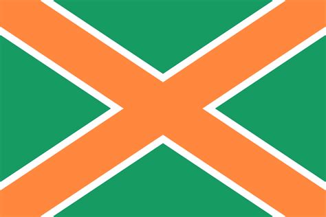 Saint Patrick's Saltire with Irish flag colors : r/vexillology