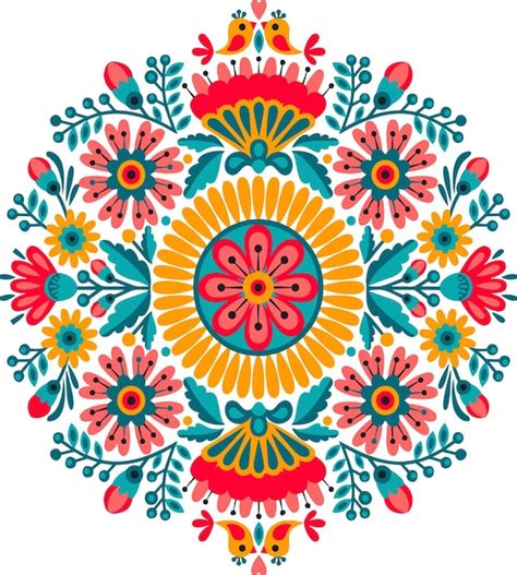 Premium Vector | Folk flowers embroidery patch