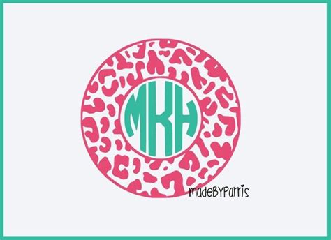 Cheetah Print Monogram Vinyl Decal Cheetah Print by MadeByParris