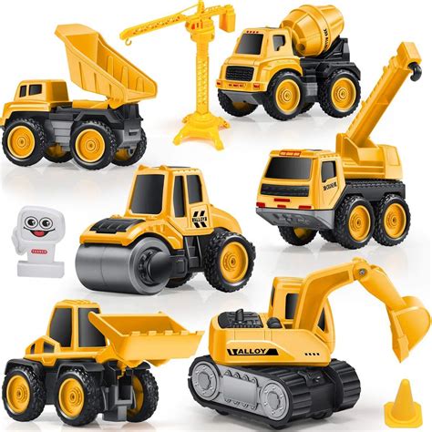 Buy Geyiie Construction Cars for Boys, Kids Small Trucks Toys Construction Vehicles Alloy Truck ...