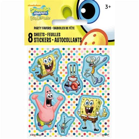 SpongeBob SquarePants Sticker Sheets, 8ct in 2021 | Spongebob birthday, Spongebob birthday party ...