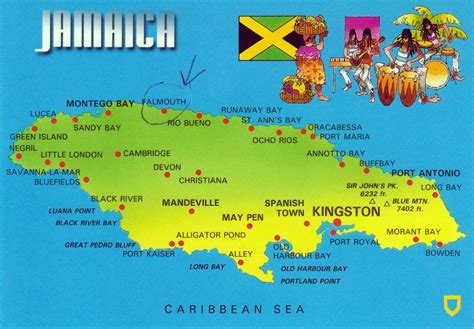 Large map of Jamaica with cities | Jamaica | North America | Mapsland ...