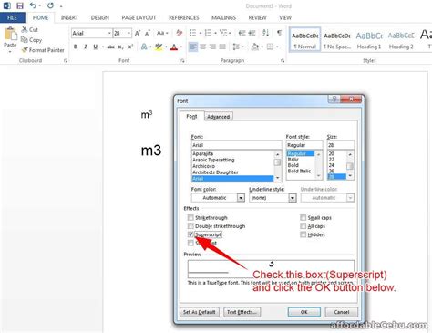 How to Write m3 (cubic meter) symbol in Word? - Computers, Tricks, Tips 31002