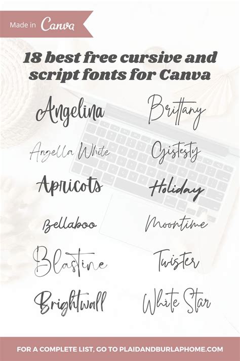 The 29 Best Cursive And Script Canva Fonts | Best fonts for logos, Best cursive fonts, Kid fonts