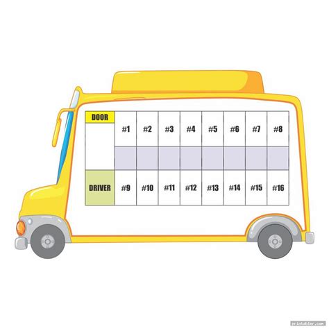 Printable School Bus Diagram - Gridgit.com