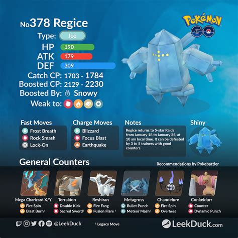 Regice in 5-star Raid Battles - Leek Duck | Pokémon GO News and Resources