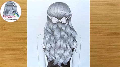 How to Draw A Girl with Wavy Hair for Beginners || Wavy Hair Drawing ...