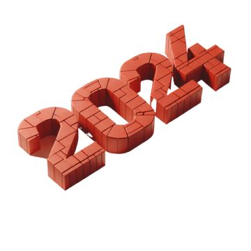 Brick Red 2024 Text, 2024, Text Effect, New Year PNG Transparent Image and Clipart for Free Download