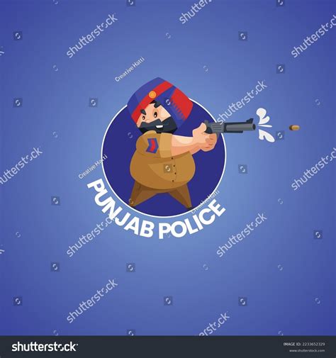 Punjab Police Vector Mascot Logo Template Stock Vector (Royalty Free ...