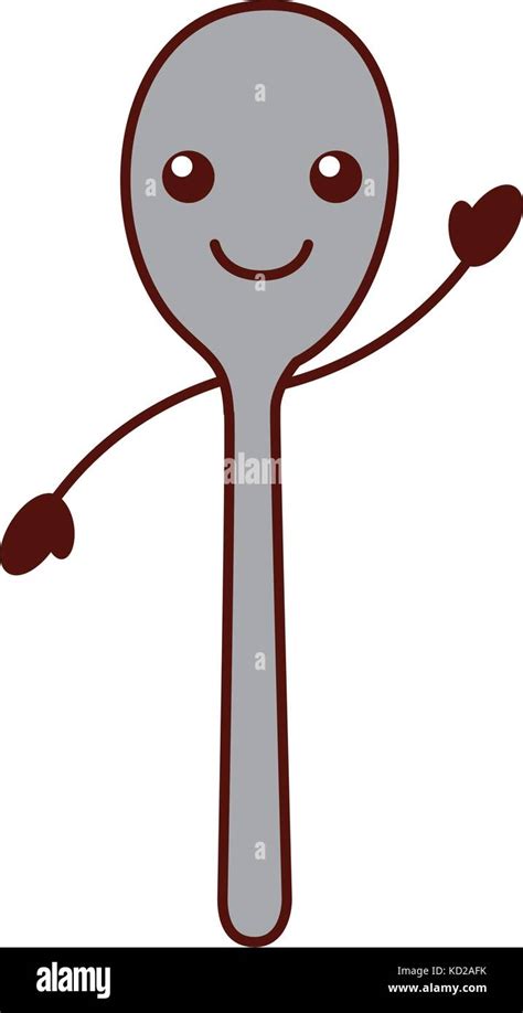 cartoon kitchen spoon utensil restaurant object Stock Vector Image & Art - Alamy