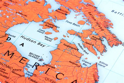 Map Of Hudson Bay Canada Stock Photo - Download Image Now - iStock