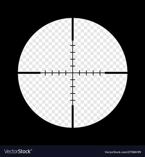 Simple black sniper optical scope crosshair aim Vector Image