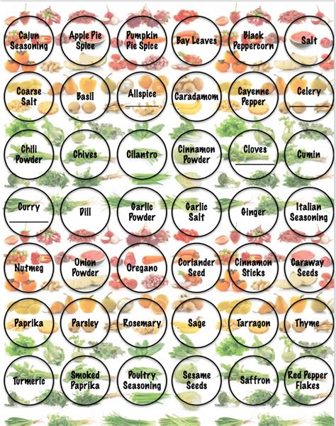 Free Printables: Spice Jar Labels ~ The Housewife Modern