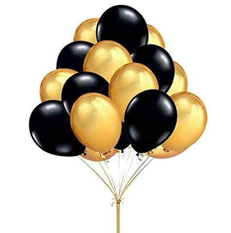 Black and Golden yellow Metallic Balloons