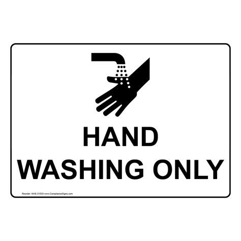 Hand Wash Only Sign With Symbol NHE-31528