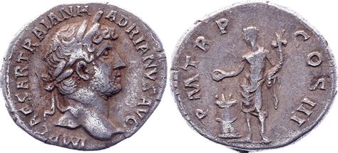 Coin Roman Empire Denarius, Hadrian - 122 Rome