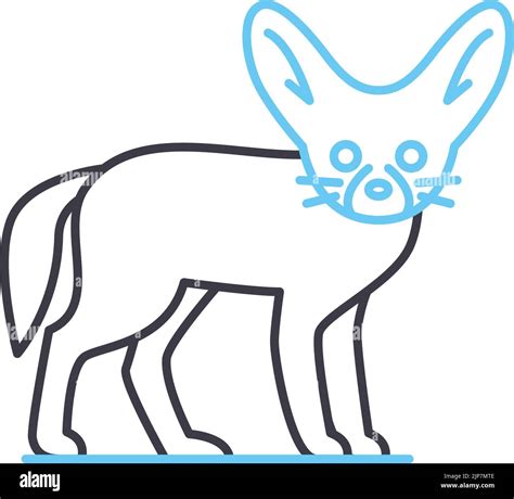 fennec fox line icon, outline symbol, vector illustration, concept sign Stock Vector Image & Art ...