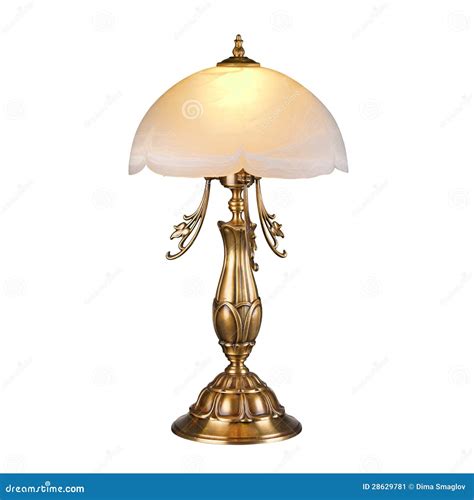 Vintage Table Lamp Isolated on White Stock Image - Image of indoor, victorian: 28629781