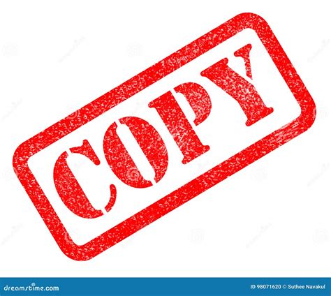 Copy Red Rubber Stamp on White Background. Stock Illustration - Illustration of imprint, model ...