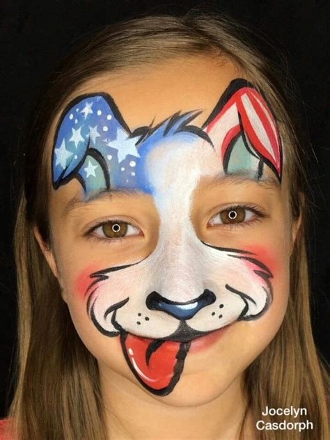 Pin by Amber Martinez on Face Paint 4th of July Designs | Dog face paints, Face painting easy ...