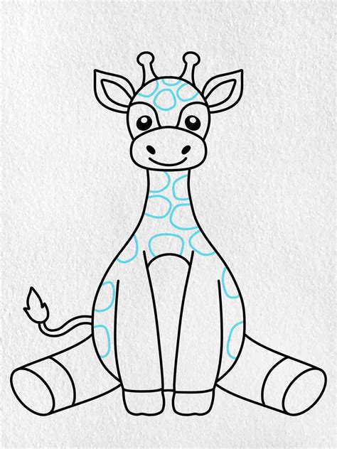 Easy Baby Giraffe Drawing