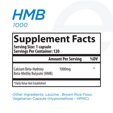 HMB 1000 - 120vcaps (1000mg per pill)